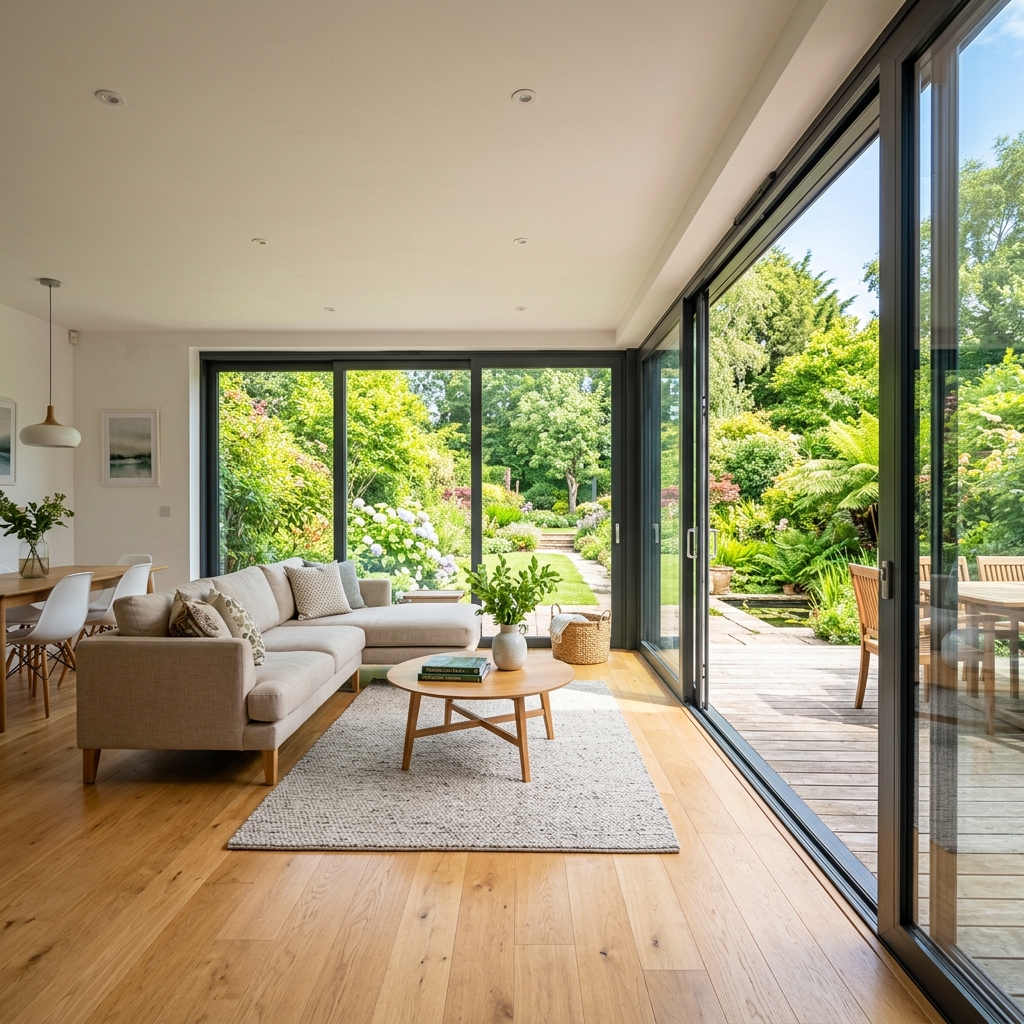 Modern interior with uPVC windows